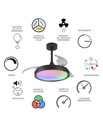 ***OFER/DES*** SIBERIA * PLAFÓN / VENTILADOR - NEGRO D43